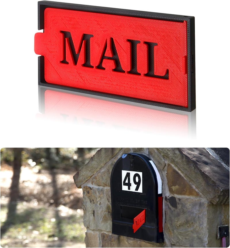 MXFIV Mailbox Flag Replacement Kit for Brick & Stone Mailboxes - Red All-Weather Plastic Flag for Front Wall Mount - No-Drill Installation, Universal Alert Signal - Stylish & Durable - Image 1